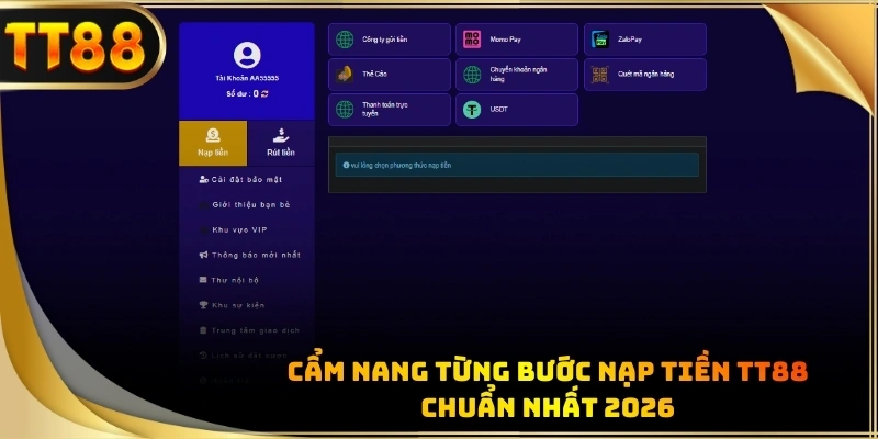 Người chơi cần tuân thủ trình tự để giao dịch nạp tiền diễn ra thành công